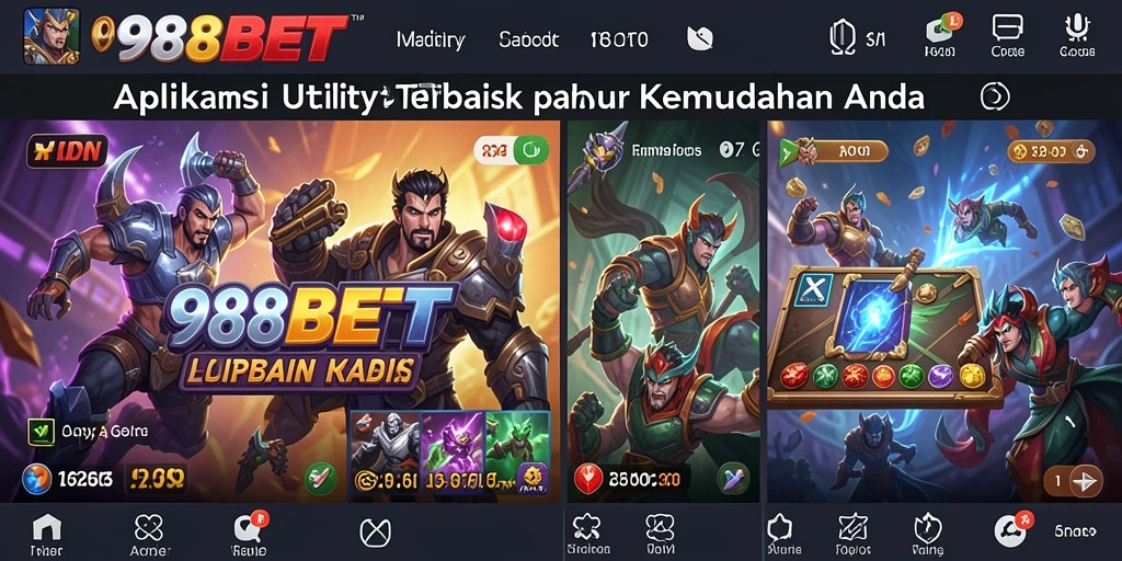 Tampilan utama 988BET dengan fitur utility yang intuitif.