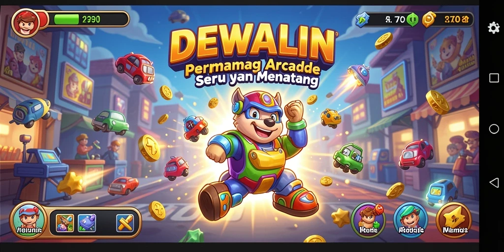 Tampilan gameplay menarik DEWALIN dalam sesi permainan Arcade.