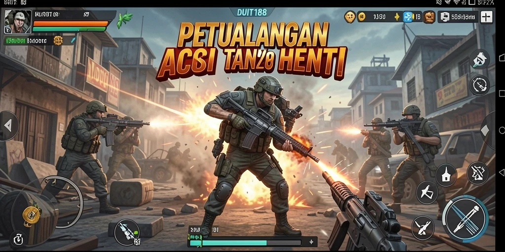 Tampak seru dalam aksi dan pertempuran mendebarkan.