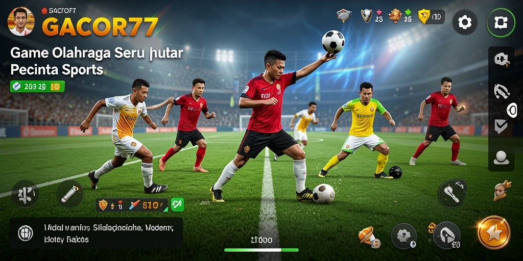 Tampilan utama gameplay <strong>GACOR77</strong> yang menampilkan aksi olahraga seru.