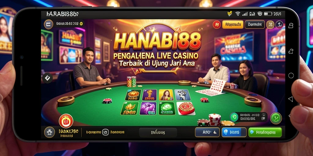 Screenshot gameplay <strong>HANABI88</strong> menunjukkan dealer langsung dan interaksi pemain.