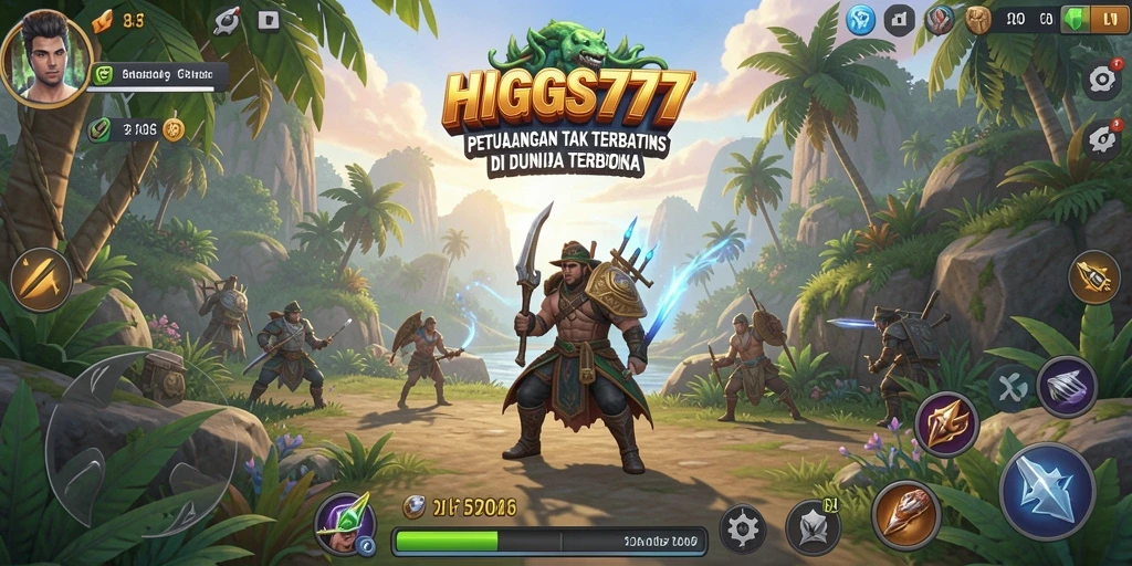 Screenshot gameplay HIGGS777 menampilkan dunia yang luas dan interaktif.