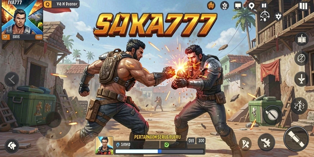 Tampilan dinamis dan seru saat bermain IYA777 di mode Battle Royale.