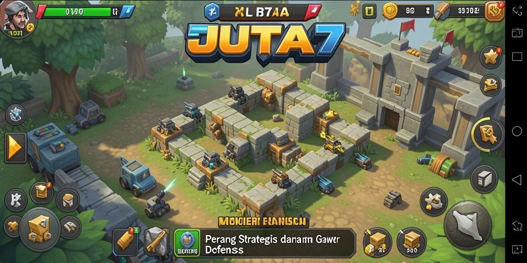 Gameplay seru JUTA7 dalam Tower Defense dengan berbagai strategi.
