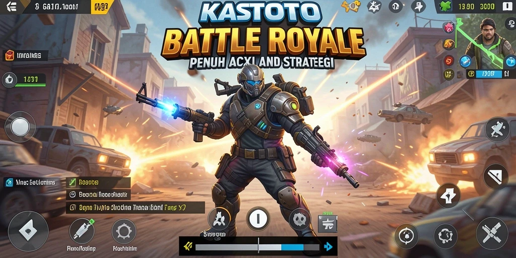 Tampilan gameplay KASTOTO menunjukkan aksi memukau dalam pertempuran Battle Royale.