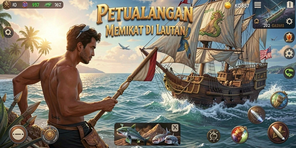 Gameplay menarik dengan suasana memancing yang mendebarkan.