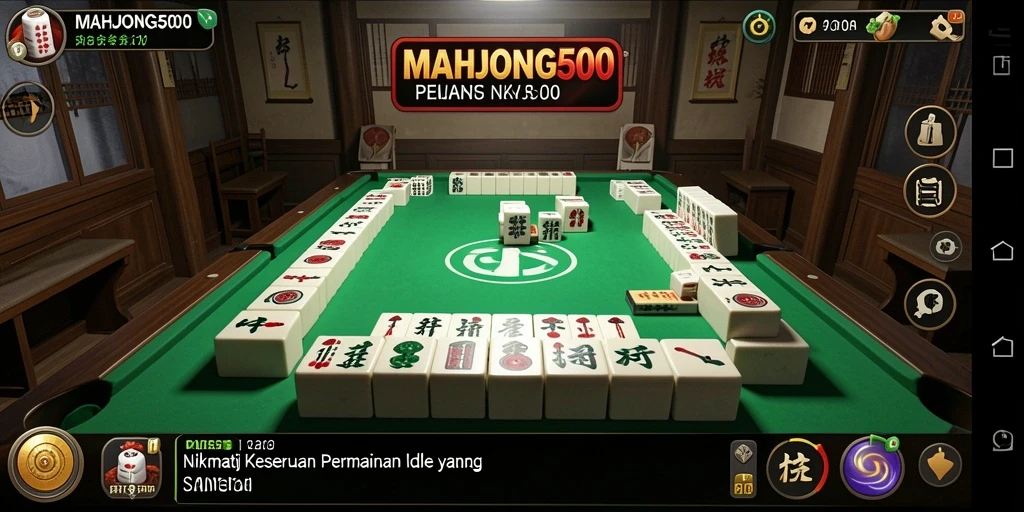 Tangkapan layar game MAHJONG500 menunjukkan gameplay santai dan menyenangkan.