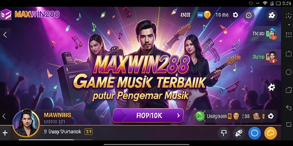 Tampilan gameplay interaktif dari MAXWIN288 yang penuh musik.