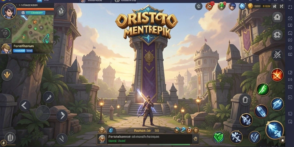 Tampilan gameplay <strong>ORISTOTO</strong> yang menarik dan seru dalam mode Tower Defense.