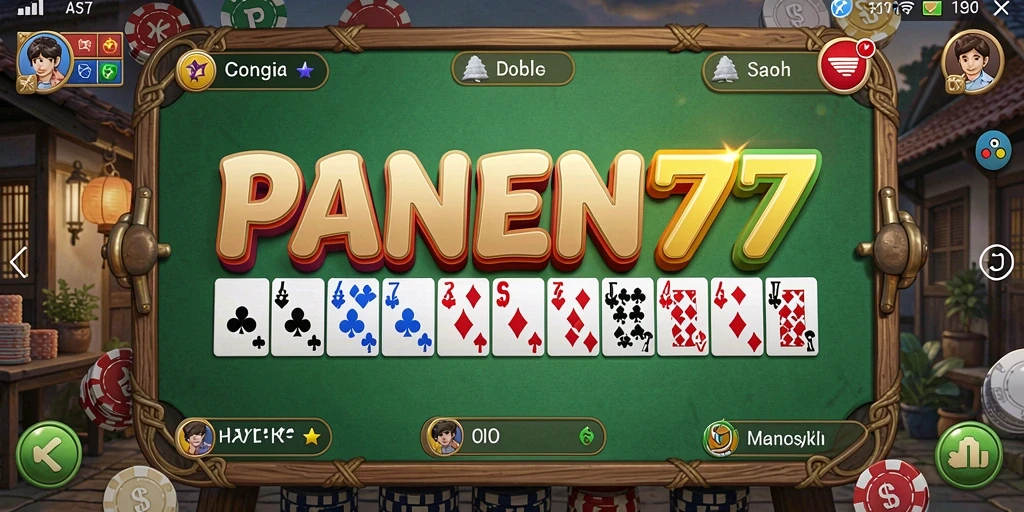 Tampilan menarik dari gameplay domino di PANEN77