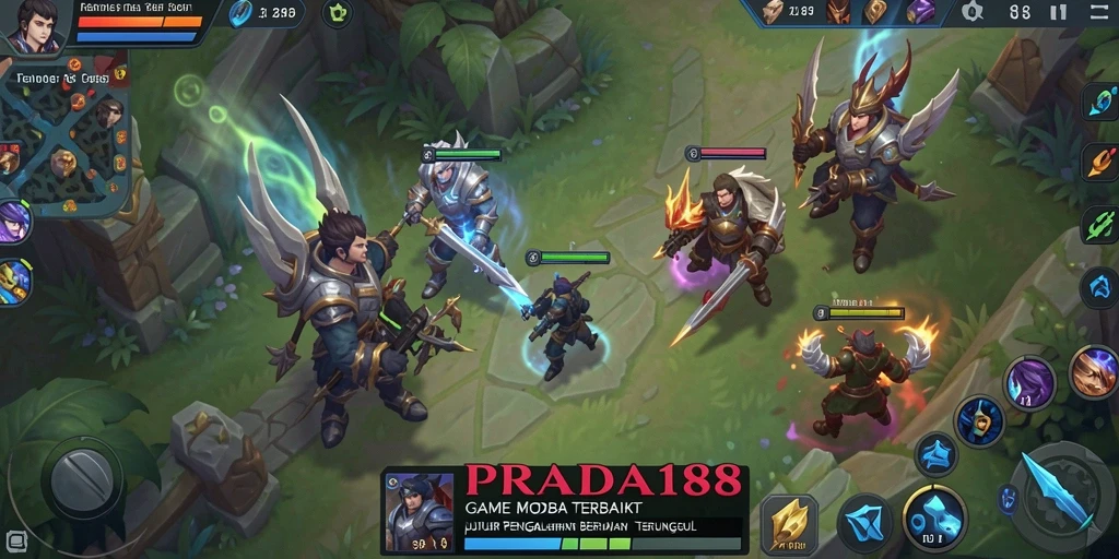 Tangkapan layar gameplay MOBA PRADA188 yang menampilkan aksi seru.