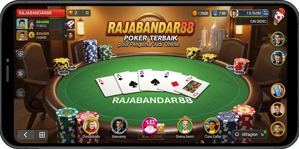 Tampilan gameplay RAJABANDAR88 yang mendebarkan saat bermain poker.