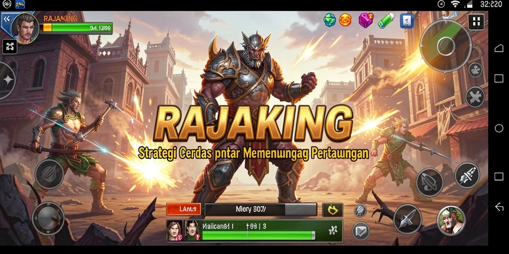 Tampilan menarik dari gameplay RAJAKING dalam strategi perang.