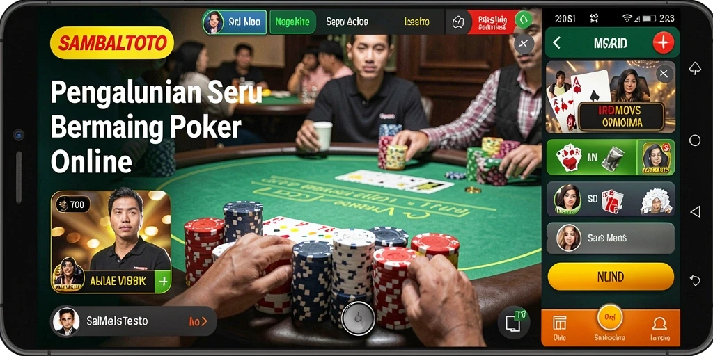 Tampilan gameplay menarik saat bermain Poker di SAMBALTOTO.