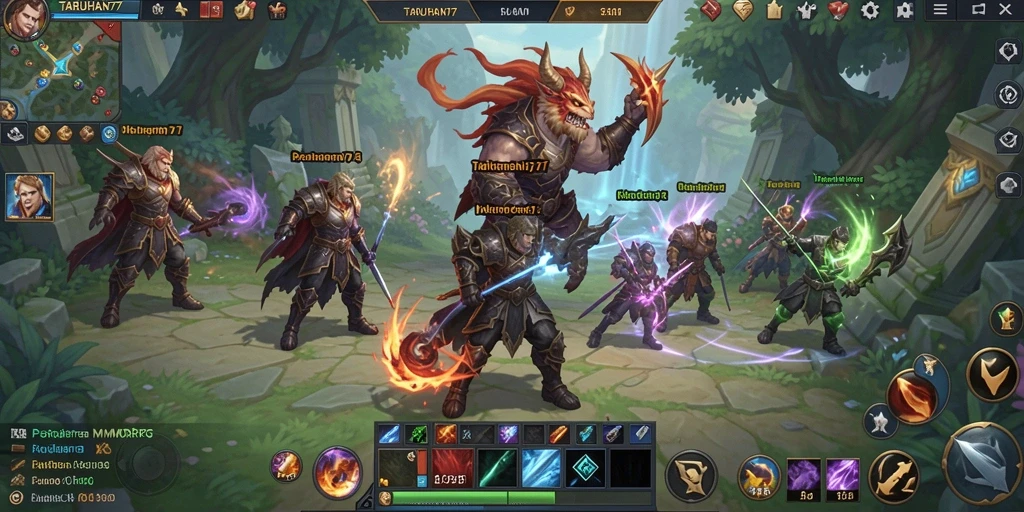 Screenshot TARUHAN77 menunjukkan aksi seru dalam dunia MMORPG.