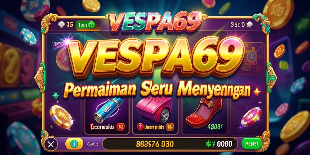 Screenshot VESPA69 menampilkan gameplay Slot yang seru dan berwarna.